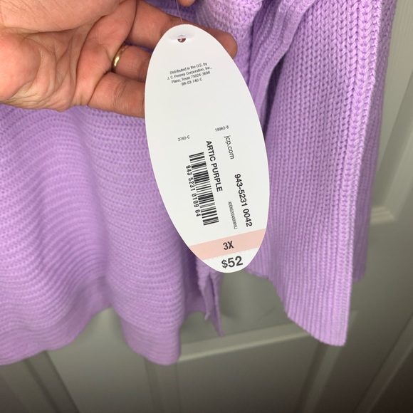 Lavender cable knit sweater with bell sleeves - Picture 2 of 7